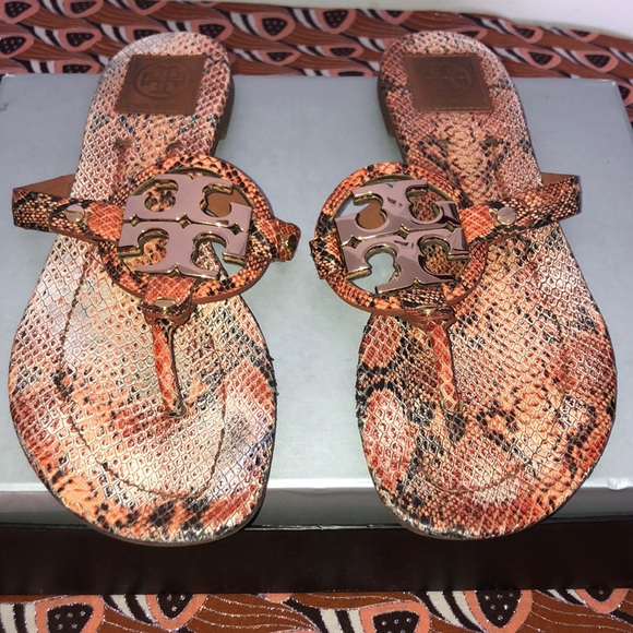 Tory Burch Snake Print Miller Sandal - Picture 1 of 8